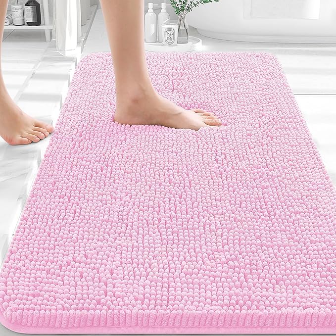 OLANLY Bathroom Rugs 36x24, Extra Soft Absorbent Chenille Bath Rugs, Rubber by OLANLY