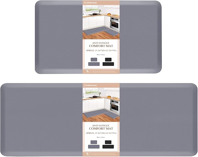 HappyTrends 2 PCS Kitchen Mat Cushioned Anti-Fatigue Floor Mat, Heavy Duty by HappyTrends