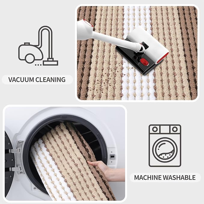 Kitinjoy Indoor Outdoor Door Mat, 47x17 Non-Slip Absorbent Dirt Trapper - Image 5
