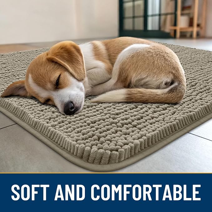 Smiry Dog Door Mat for Muddy Paws 36x24, Absorbent Dirt Trapper, Non-Slip - Image 2