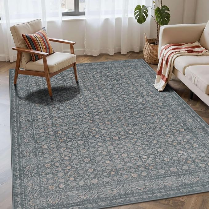 Rugxara Washable Area Rug for Living Room, Vintage Boho Rugs for Office by Rugxara