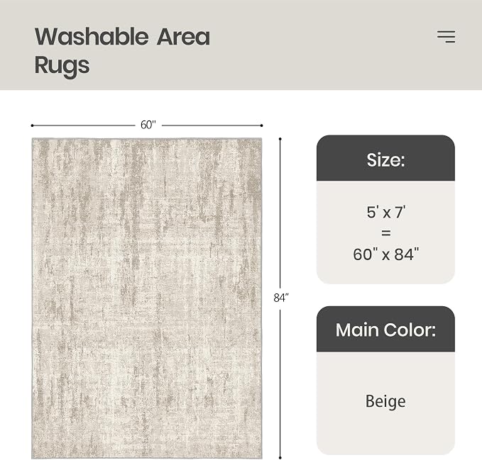 Valenrug Washable Rug 5x7 - Image 2
