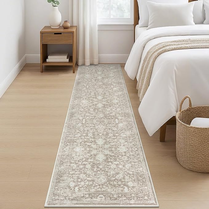 KILOCOCO Hallway Runner 2x8 Rug Runner Printed Vintage Floral Washable Kitchen - Image 3