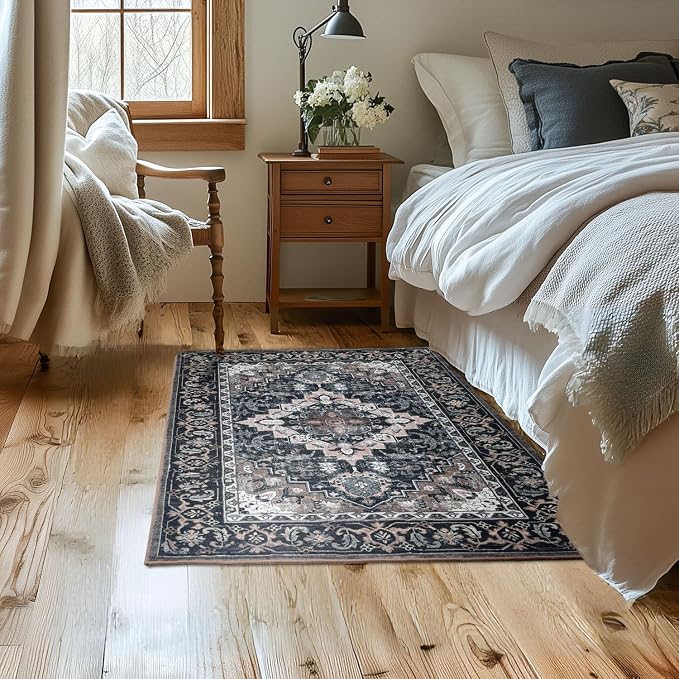 Lessymo 4 x 6 Area Rugs for Living Room- Machine Washable Area Rugs Boho Faux - Image 3