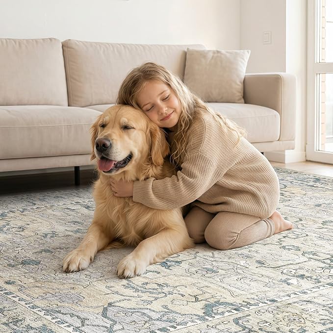cotiled 5x7 Area Rug Machine Washable Vintage Carpet - Image 6