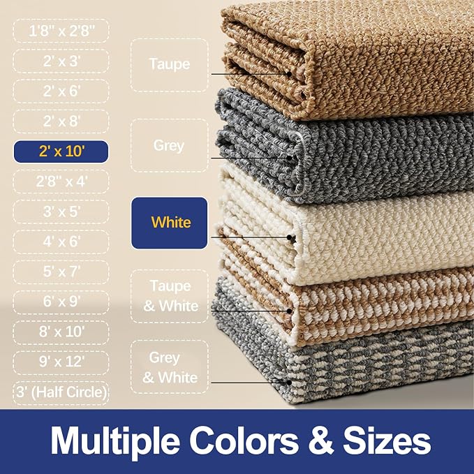Faux Jute Hallway Runner Rug 2'x10', Washable & Non-Slip, No Odor. Farmhouse - Image 7