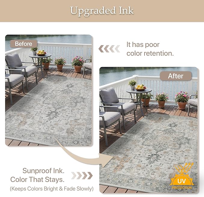 GENIMO Outdoor & Indoor Area Rug 2'x 3', Waterproof, Non-Shedding, Easy Cleaning - Image 3