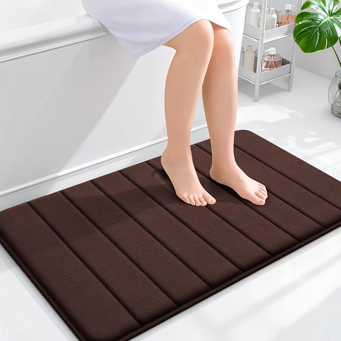 OLANLY Memory Foam Bath Mat 35x24, Super Soft Absorbent Bathroom Rugs, Quick Dry by OLANLY