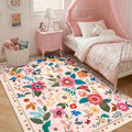 RELEANY Floral 4x6 Area Rugs Washable Print Boho Cute Carpet Non Slip Flower by RELEANY