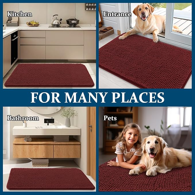 OLANLY Dog Door Mat for Muddy Paws 36x24, Absorbs Moisture and Dirt, Absorbent - Image 8