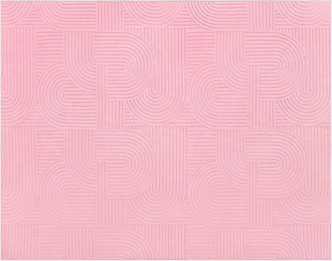 Pauwer Pink Area Rug for Girls Bedroom 8x10 Soft Fluffy Non Slip Machine - Image 9