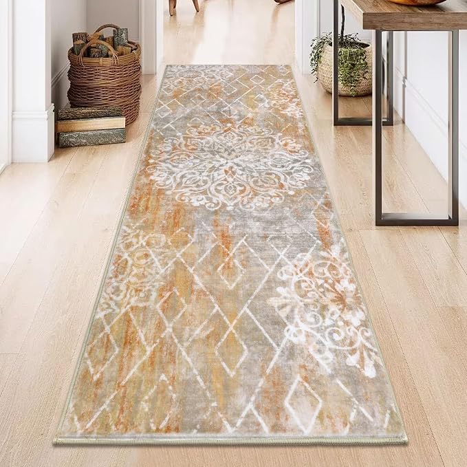 HEBE Hallway Runner Rug 2'x6' Washable Vintage Distressed Area Rugs Non Slip - Image 8