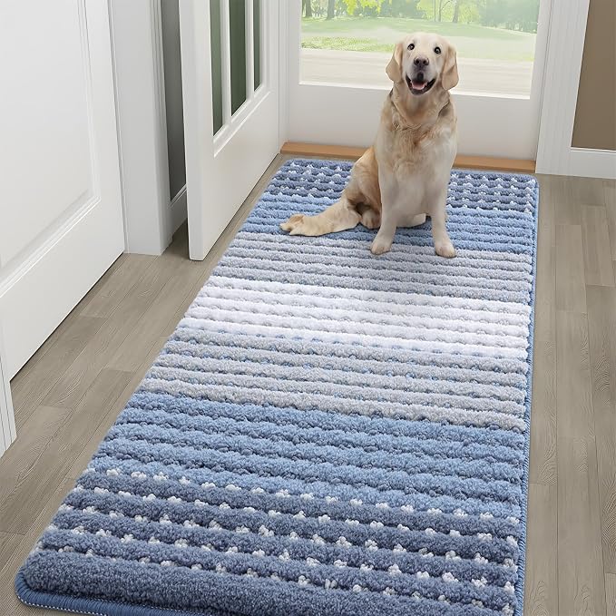 Kitinjoy Indoor Outdoor Door Mat, 59x24 Non-Slip Absorbent Dirt Trapper by Kitinjoy