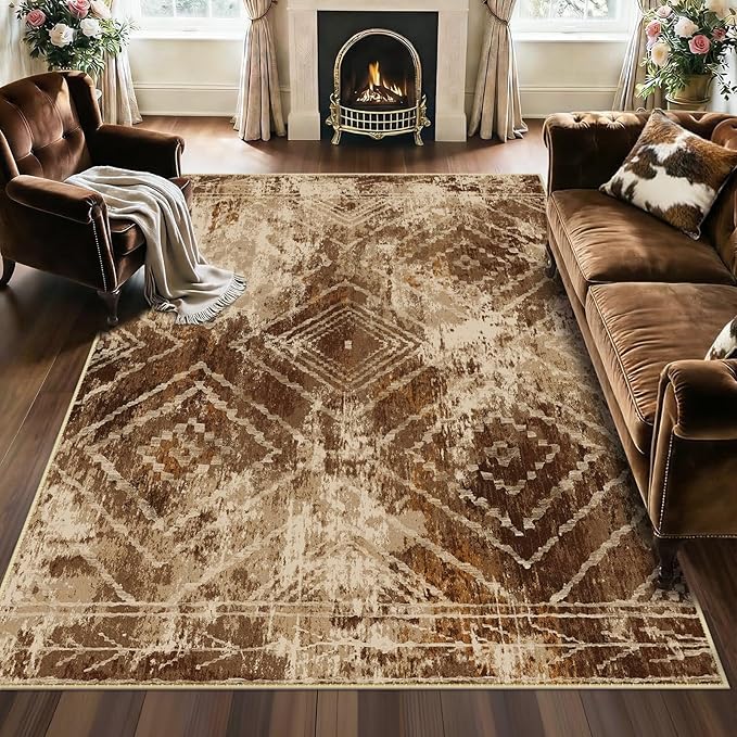 BESTSWEETIE Area Rug 5x7 Rug Machine Washable Non-Slip Low Pile Print Pattern by BESTSWEETIE