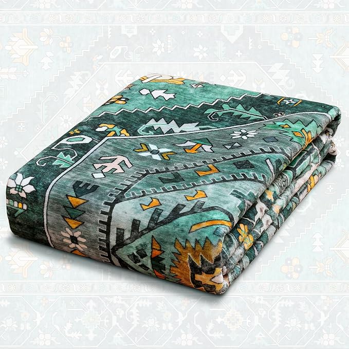 SERISSA Boho Area Rug 5x7 Teal, Washable Large Rugs - Image 8