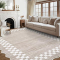 GarveeHome 10x13 Area Rug Large Living Room Scalloped Rug Non Slip Low Pile by GarveeHome