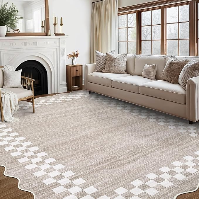 GarveeHome Scalloped Washable Rug 9x12 Area Rug by GarveeHome