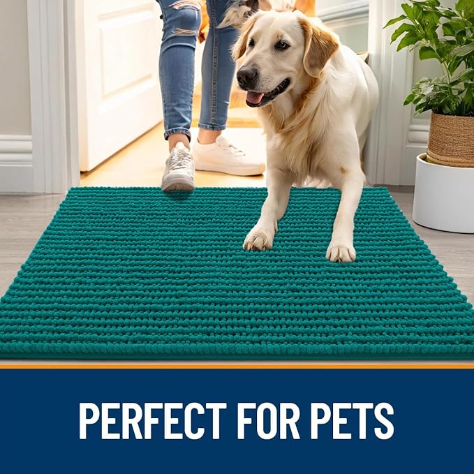 OLANLY Dog Door Mat for Muddy Paws 36x24, Ultra Absorbent Chenille Mud Doormat - Image 6