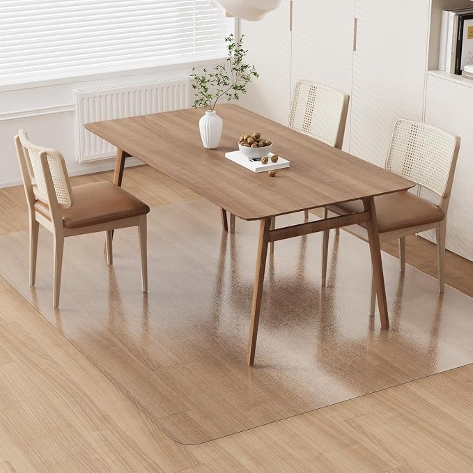 Clear Plastic Area Mat for Under Dining Table, Anti-Spill Hard Floor Protector by ZPAIAreaFloorProtector