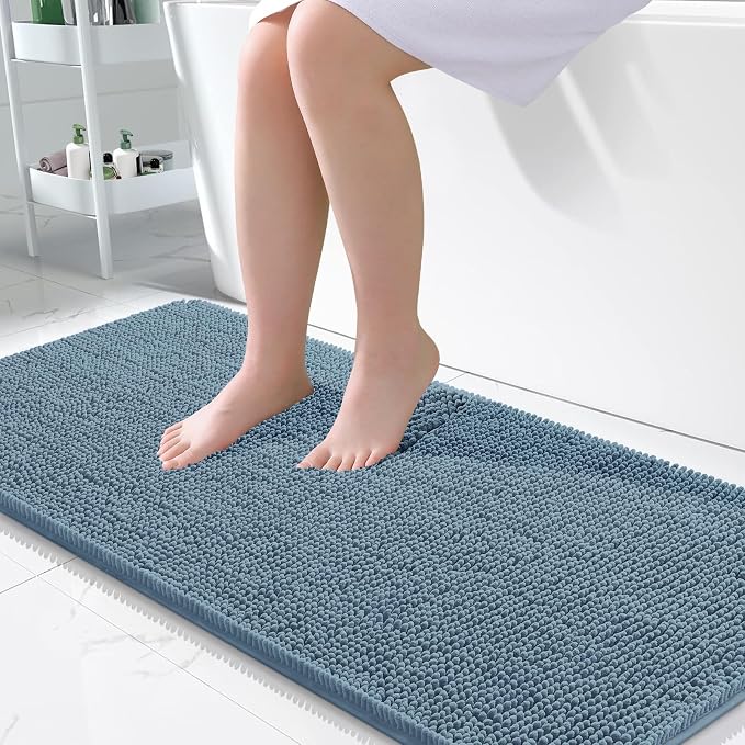 OLANLY Large Bathroom Rugs 50x30, Extra Soft Absorbent Chenille Bath Rugs by OLANLY