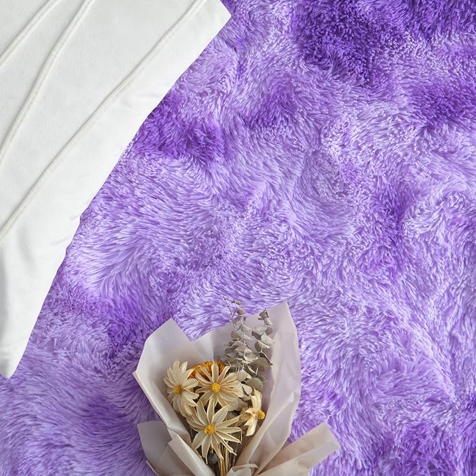 FlyDOIT Purple Tie-Dyed 9x12 Feet Large Rugs - Image 5