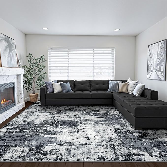 RELEANY Washable Area Rugs 8'x10' Non-Slip Modern Abstract Soft - Image 8