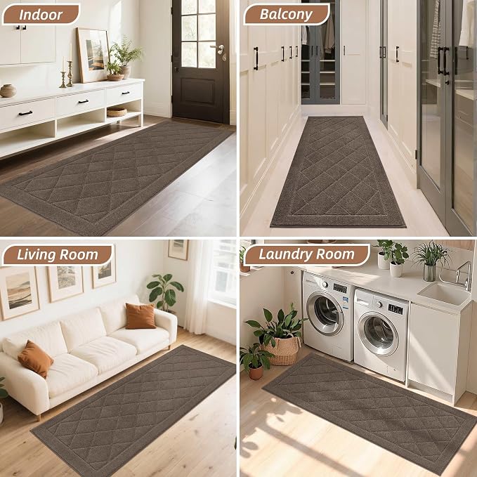 BEQHAUSE Dirt Trapper Door Mat 24" x 60", Doormat Non-Slip Entryway Rugs - Image 8