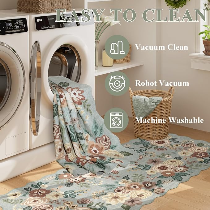 DUKINO 2x3 Entryway Rug, Floral Washable Indoor Door Mat - Image 6