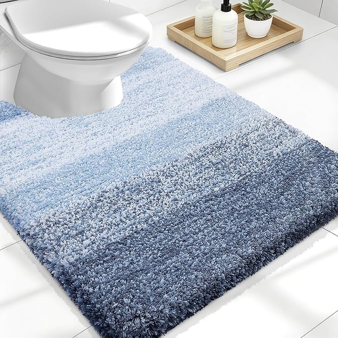 OLANLY Luxury Toilet Rugs U-Shaped 24x20, Extra Soft and Absorbent Microfiber by OLANLY