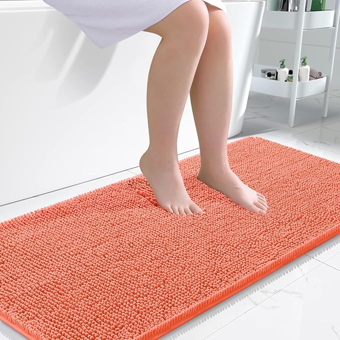 OLANLY Large Bathroom Rugs 50x30, Extra Soft Absorbent Chenille Bath Rugs by OLANLY
