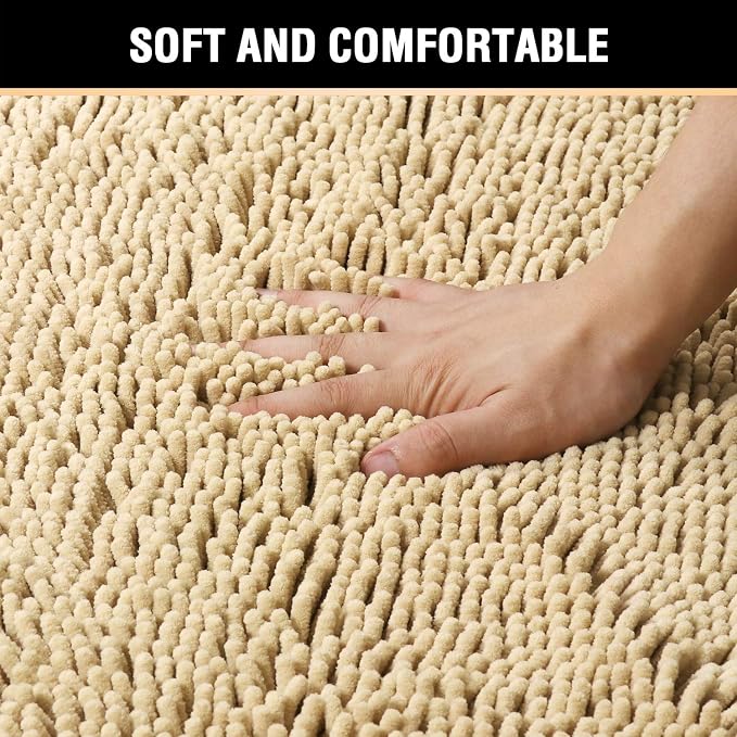 H.VERSAILTEX Bath Mat for Bathroom Non Slip Luxury Chenille Ultra Soft Bath - Image 4