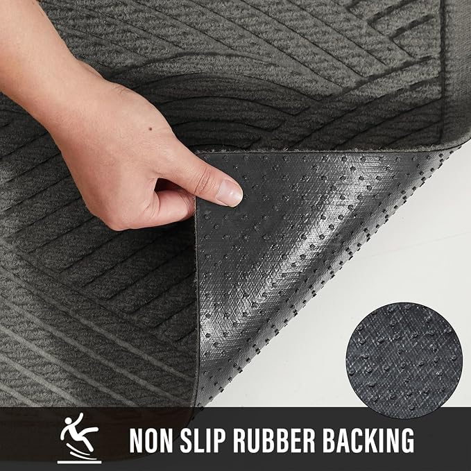 HIYARD Sturdy Front Door Mat, Absorbent Muddy Dirt Resist Welcome Door Mats - Image 3