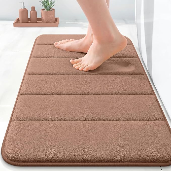 OLANLY Memory Foam Bath Mat 35x16, Super Soft Absorbent Bathroom Rugs, Quick Dry by OLANLY