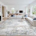 Area Rug 6x9 Living Room Rug Washable: No-Slip Abstract Soft Thin Large Brown by Oriannal