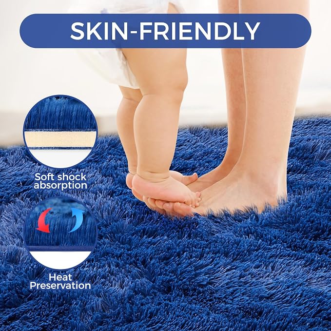 Ultra Soft Rug for Living Room, 6X9 Fluffy Shag Area Rug for Bedroom, Modern - Image 6