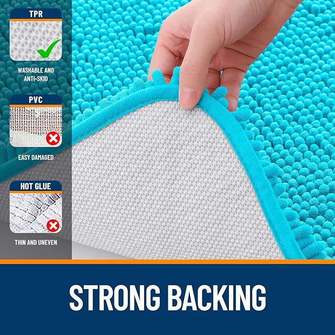 OLANLY Toilet Rugs U-Shaped 20x20, Extra Soft Absorbent Chenille Contour - Image 6
