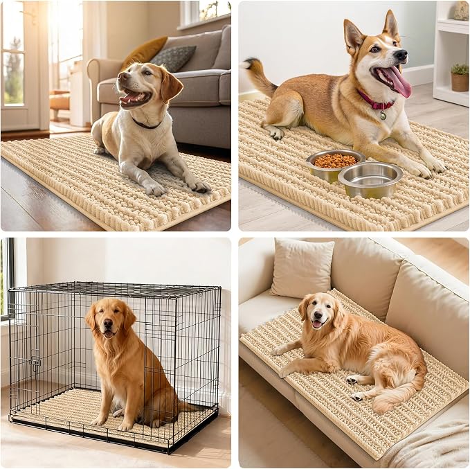 Smiry Dog Door Mat for Muddy Paws 30x20, Absorbent Dirt Trapper, Non-Slip - Image 7