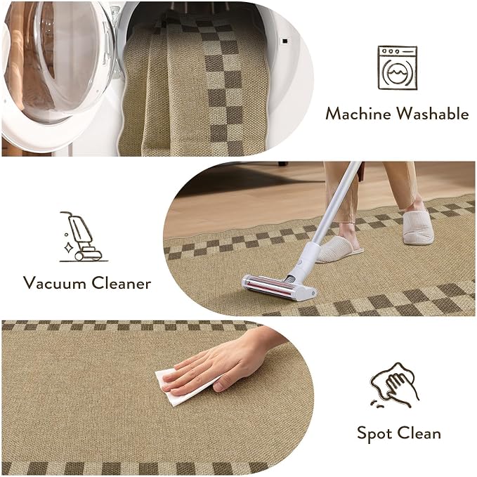 LIVEBOX Easy Jute Checkered Outdoor 5x7 Rug - Image 6