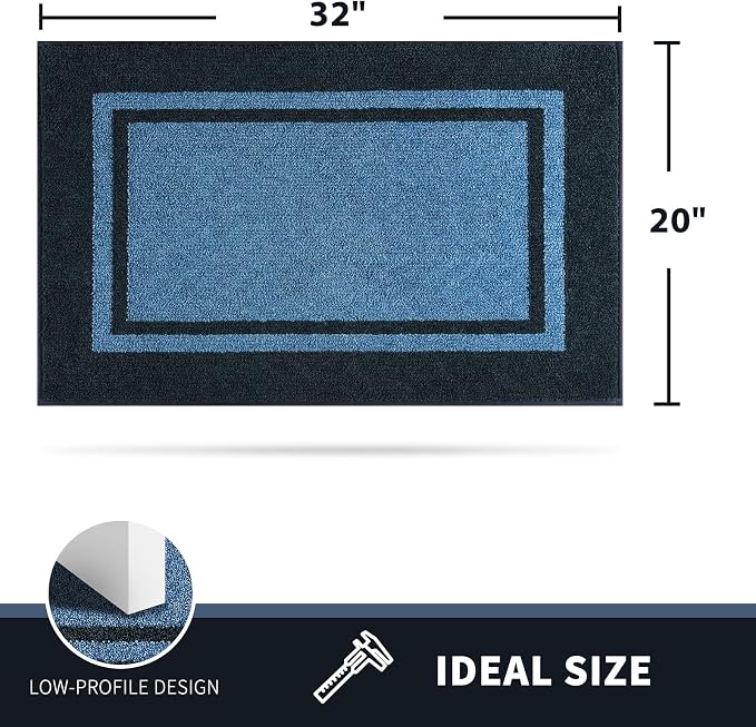 PURRUGS Dirt Trapping Door Mat 20" x 32", Non-Slip Machine Washable Entryway Rug - Image 2