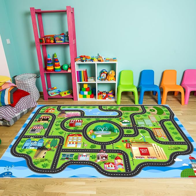 Kids Car Rug, soft low-pile surface, non-slip backing, large size - Image 8