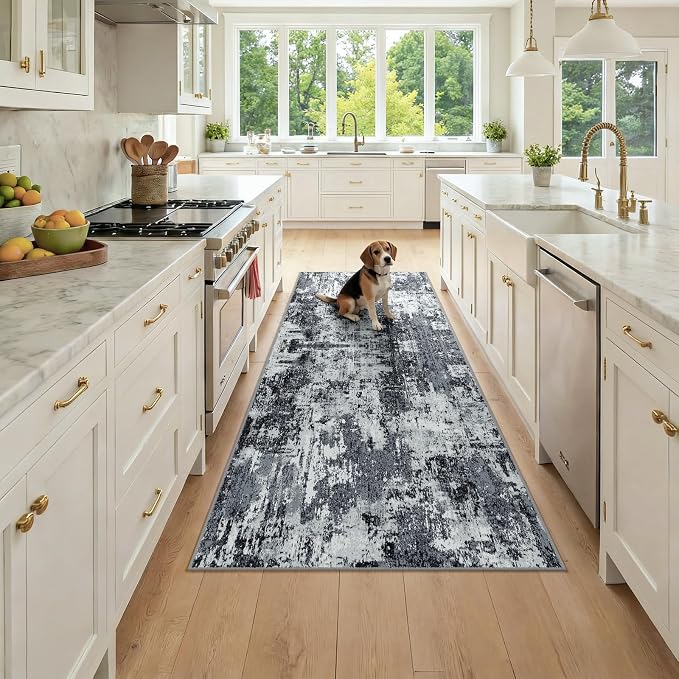 RELEANY Washable Area Rugs 3x7 Non-Slip Modern Abstract Soft by RELEANY