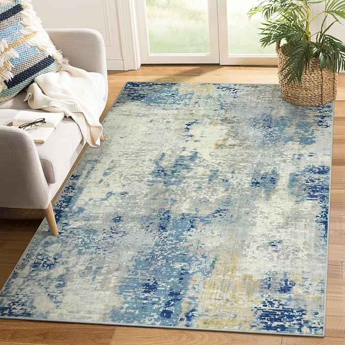 Lahome Modern Abstract Area Rug 4x6, Washable Living Room Rug by Lahome