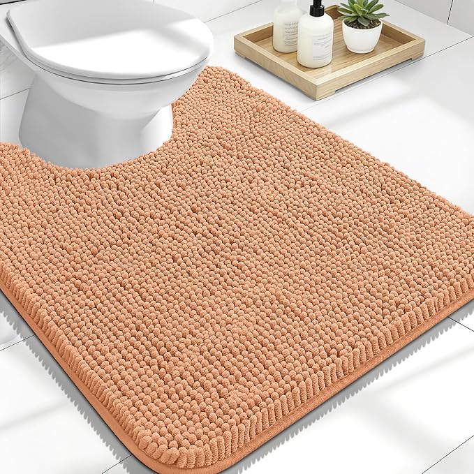 OLANLY Toilet Rugs U-Shaped 24x20, Extra Soft Absorbent Chenille Contour by OLANLY