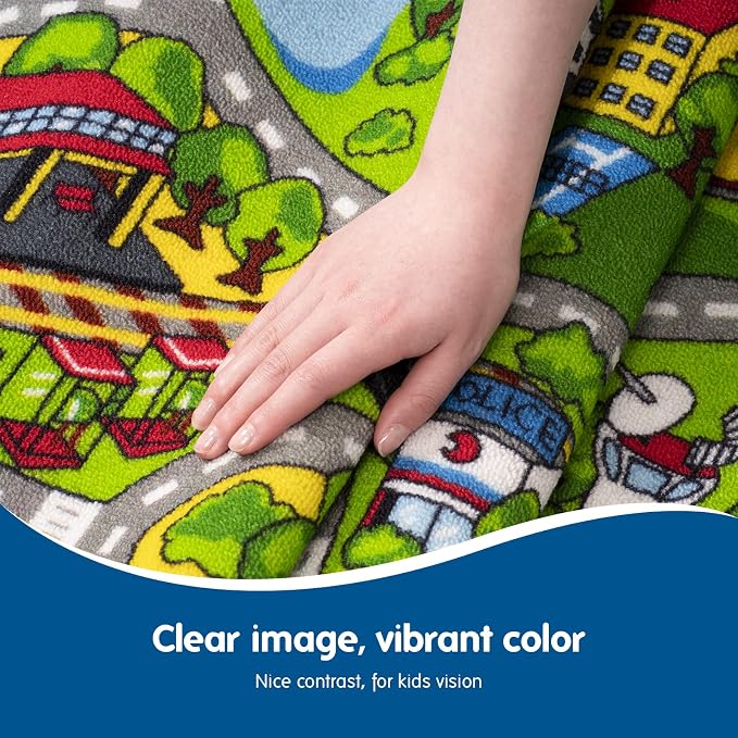 Booooom Jackson Car Rug with Exquisite Box, Washable Rug Kids Area Rug Play Mat - Image 4