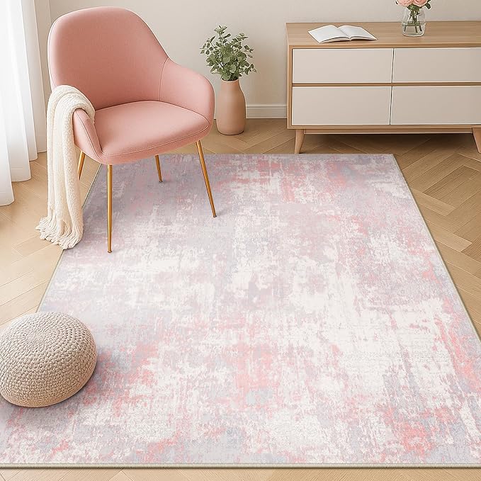 RELEANY Washable Area Rugs 3'x5' Non-Slip Modern Abstract Soft by RELEANY