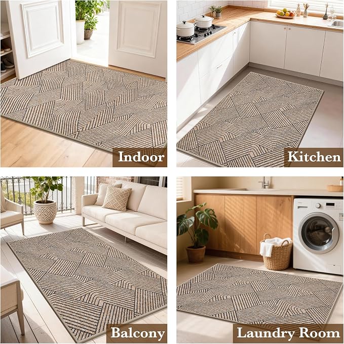 Indoor Door Mat 30"x47" Large, Low-Profile Welcome Front Door Mat Indoor - Image 8