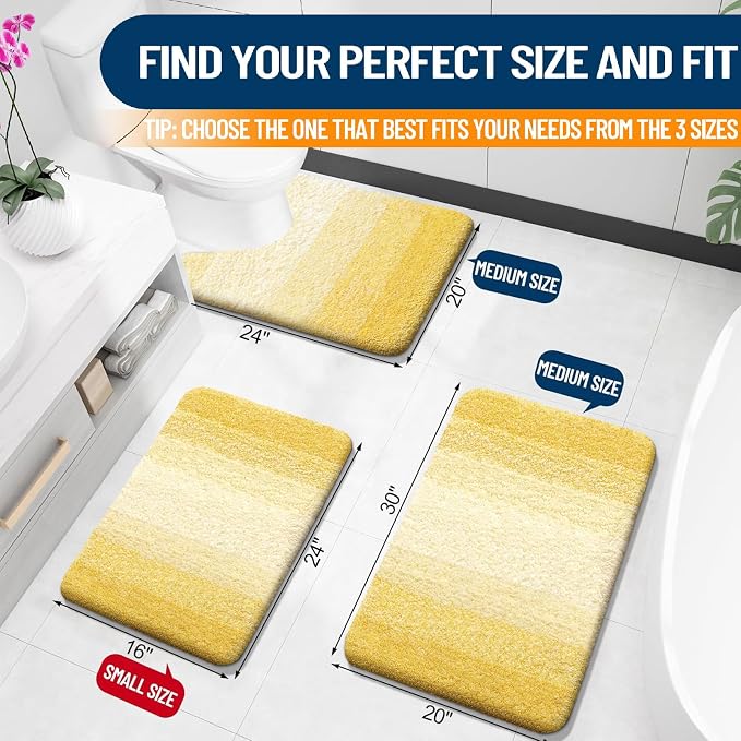 OLANLY Bathroom Rugs Mat 34x21, Extra Soft Absorbent Microfiber Bath Rugs - Image 2