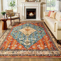 SERISSA Washable Rugs 6x9 Area Rugs, Large Non-Slip Boho Living Room Rug by SERISSAHomeDecorCollection