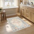 RELEANY Area Rugs Small 2'6"x4' Washable Non-Slip, Floral Vintage Distress by RELEANY