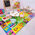 Kids Rugs for Playroom Washable, Educational and Fun Learning Rugs by BBENRON